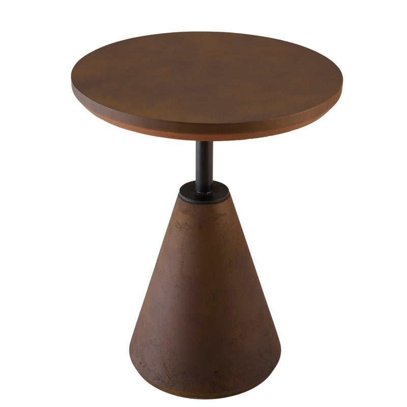 Nestor - Table D'Appoint De Jardin - Fibre De Ciment/Acier - Marron/Noir