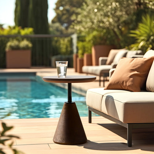 Nestor - Table D'Appoint De Jardin - Marron/Noir