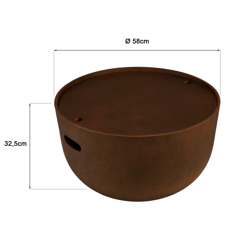 Nestor - Table Basse De Jardin - Fibre De Ciment - Marron