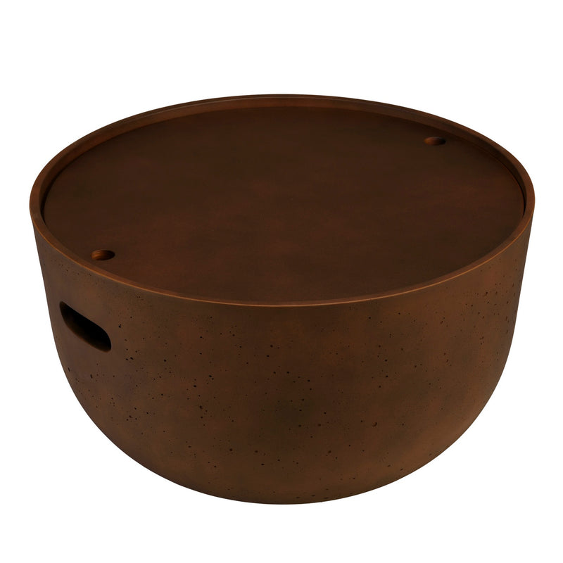 Nestor - Table Basse De Jardin - Fibre De Ciment - Marron
