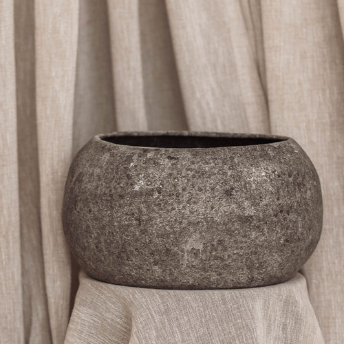 Cave - Plat Décoratif Anthracite - Grès - Gris