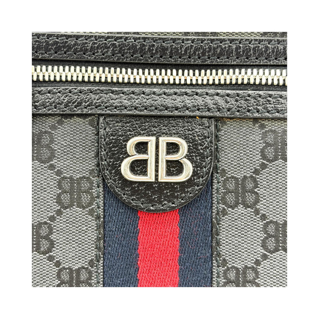 Sac Porté Épaule Balenciaga X Gucci The Hacker Project Zip Messenger Mini Toile - Noir