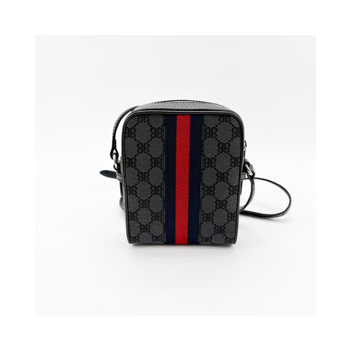 Sac Porté Épaule Balenciaga X Gucci The Hacker Project Zip Messenger Mini Toile - Noir