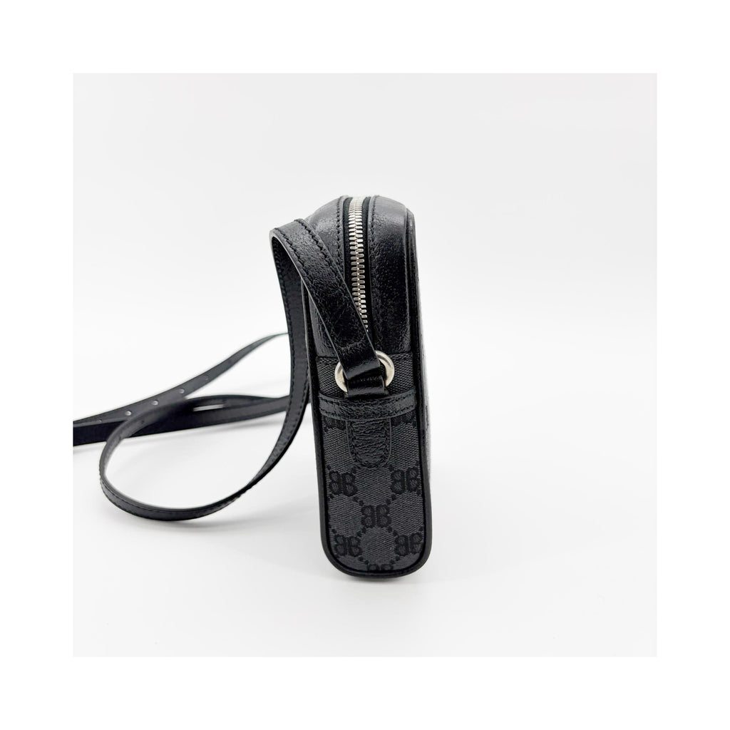 Sac Porté Épaule Balenciaga X Gucci The Hacker Project Zip Messenger Mini Toile - Noir