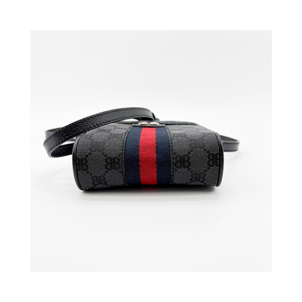 Sac Porté Épaule Balenciaga X Gucci The Hacker Project Zip Messenger Mini Toile - Noir