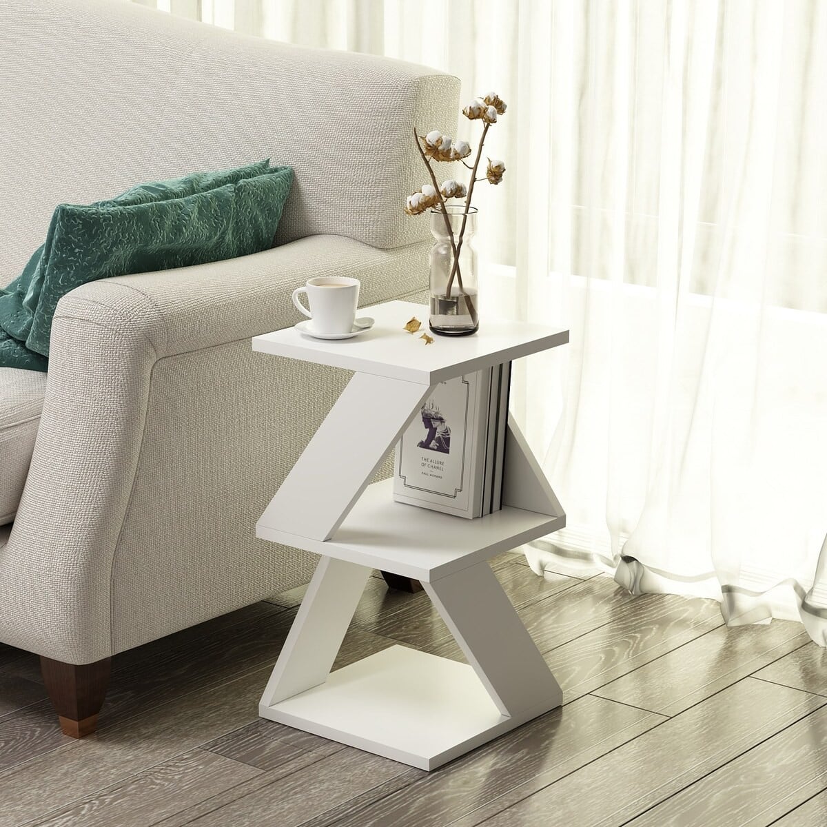 Albeni - 3 Level Sofa End - White