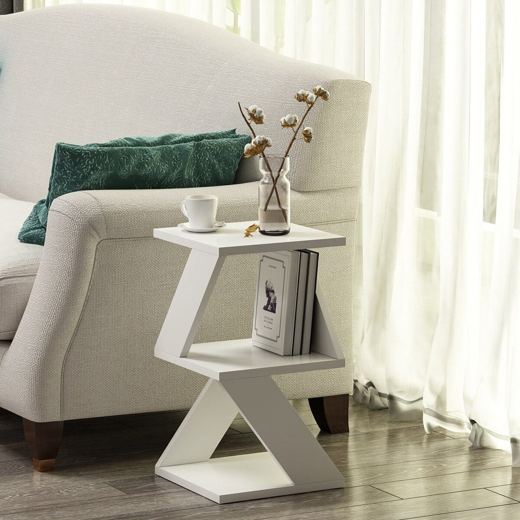 Albeni - 3 Level Sofa End - White