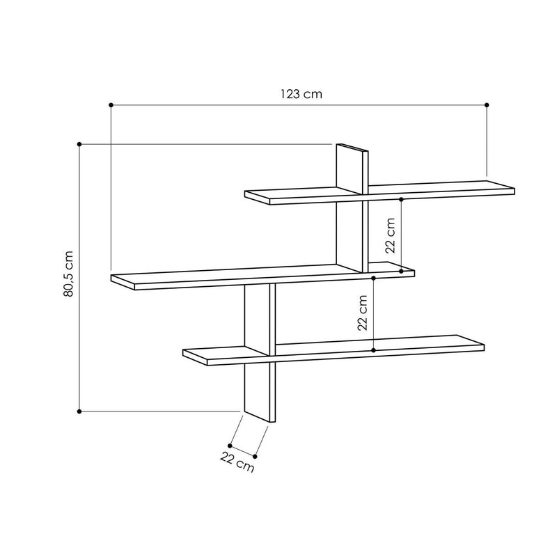 Leo - Hanging Wall Shelf - Oak