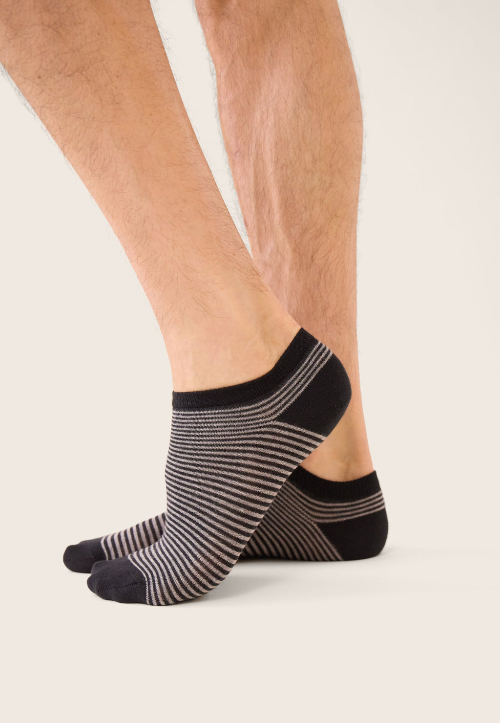 Socquettes Tonnerre Marinière - Noir Gris