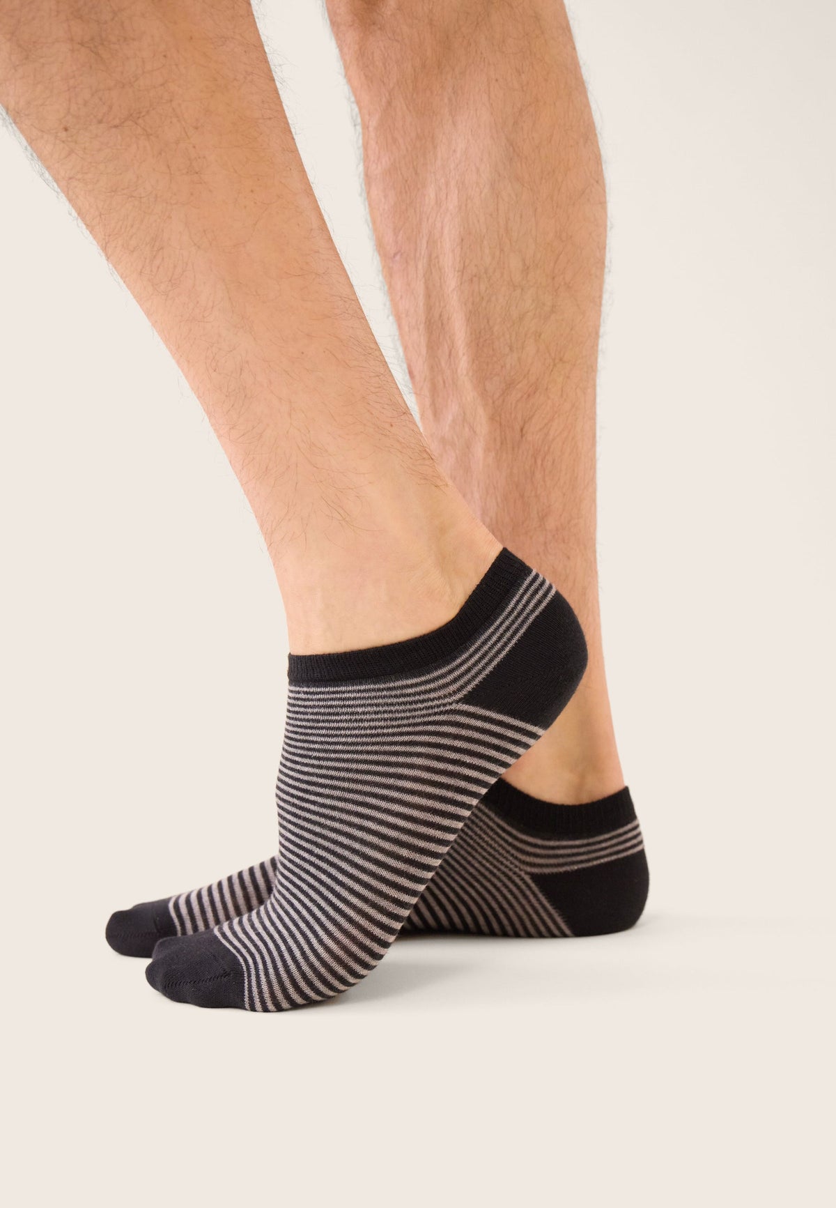 Socquettes Tonnerre Marinière - Noir Gris