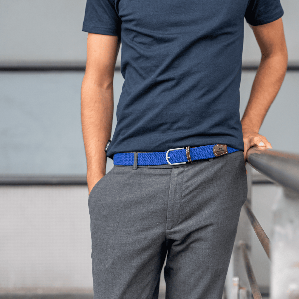 Ceinture Tressée Élastique Bleu Roi