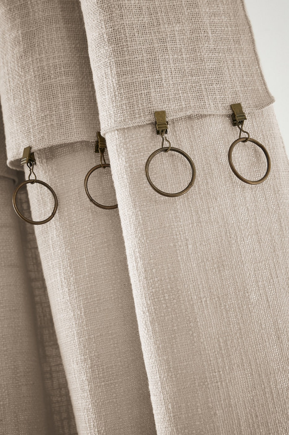 Adjustable Curtain + Rings - Cotton - Slub Sistine - Pampa