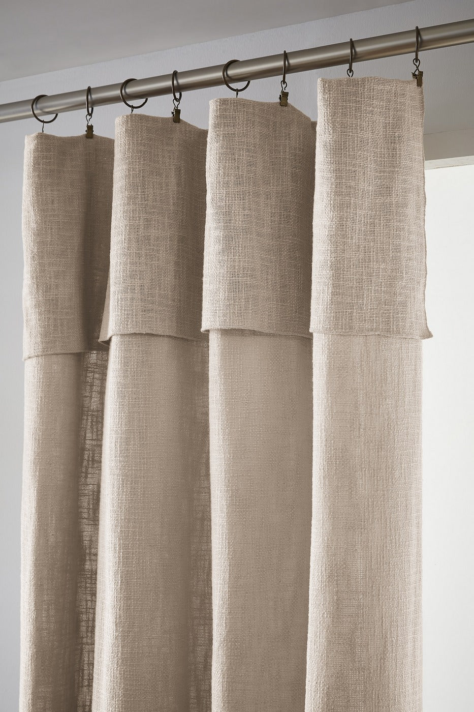 Adjustable Curtain + Rings - Cotton - Slub Sistine - Pampa