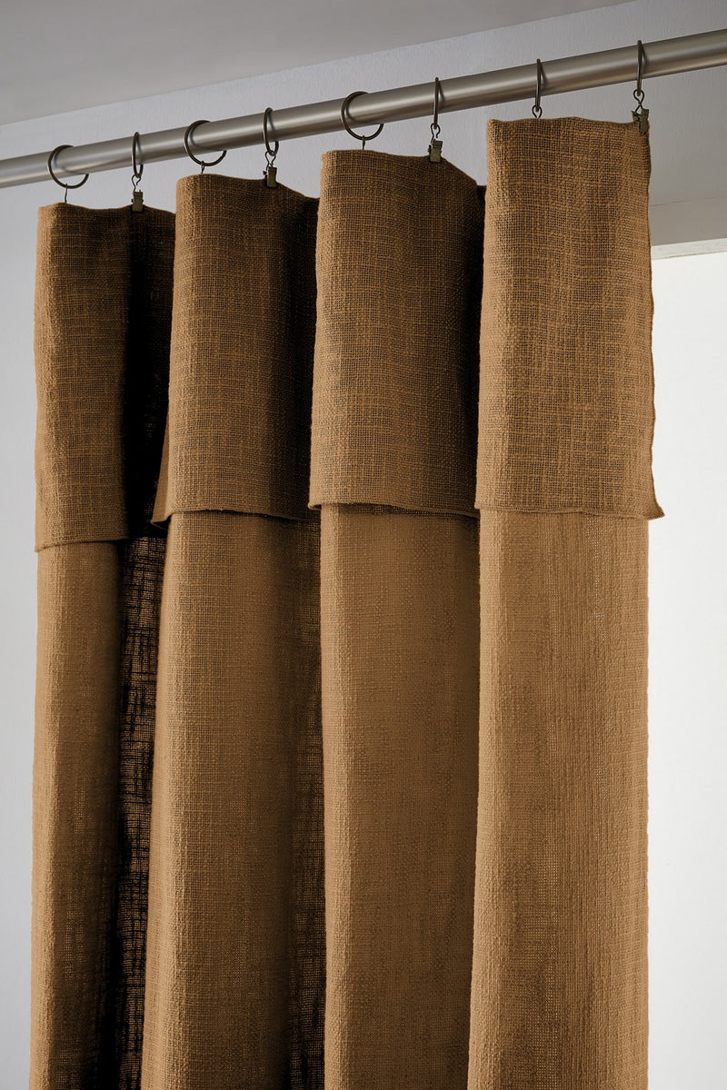 Rideau Ajustable + Anneaux - Coton - Slub Sixtine - Camel