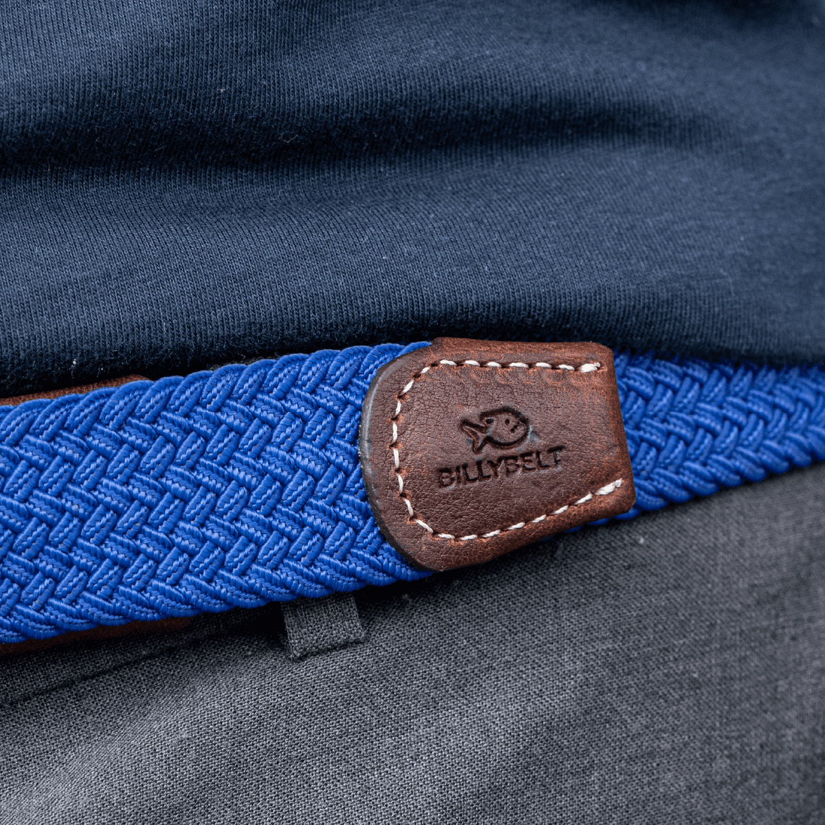 Ceinture Tressée Élastique Bleu Roi