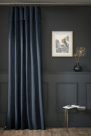 Rideau Ajustable + Anneaux - Coton - Slub Sixtine - Minuit