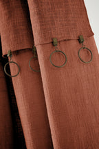 Slub Sixtine - Rideau Ajustable + Anneaux - Coton - Terracotta