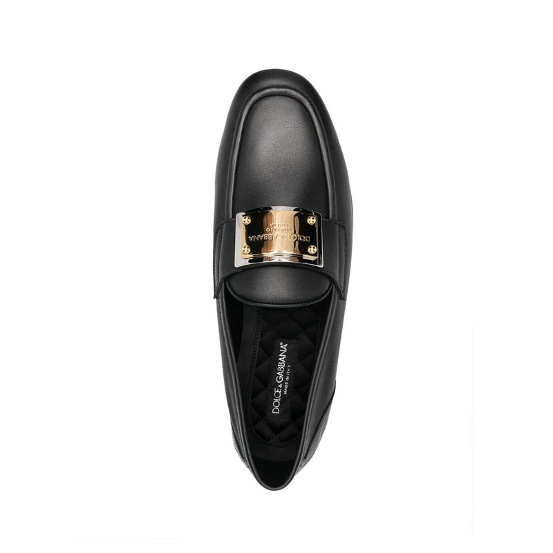Mocassins - Dolce & Gabbana Leather Logo - Black