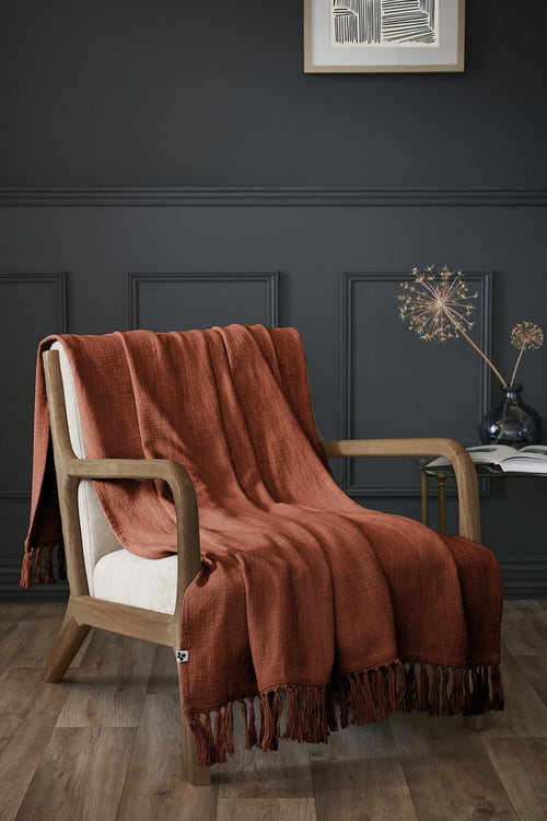 Plaid - Coton - Slub Sixtine - Terracotta