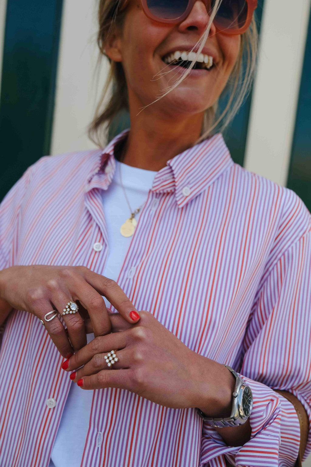 Mathilde Stripe Shirt Red/Parma