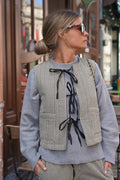 Arsène Vichy Beige Sleeveless Vest