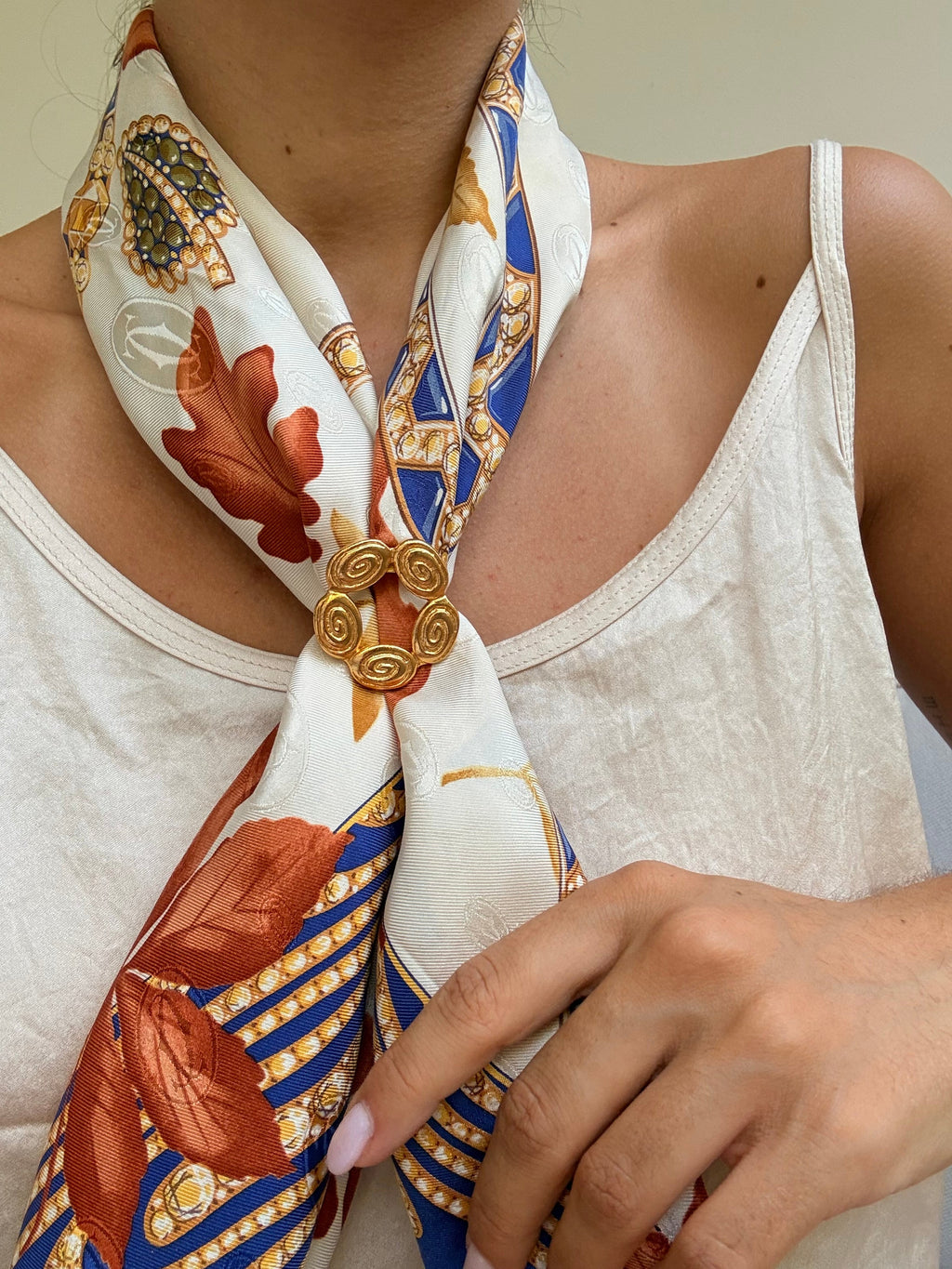 Vintage Scarf Ring - Gold-Tone Organic Shapes