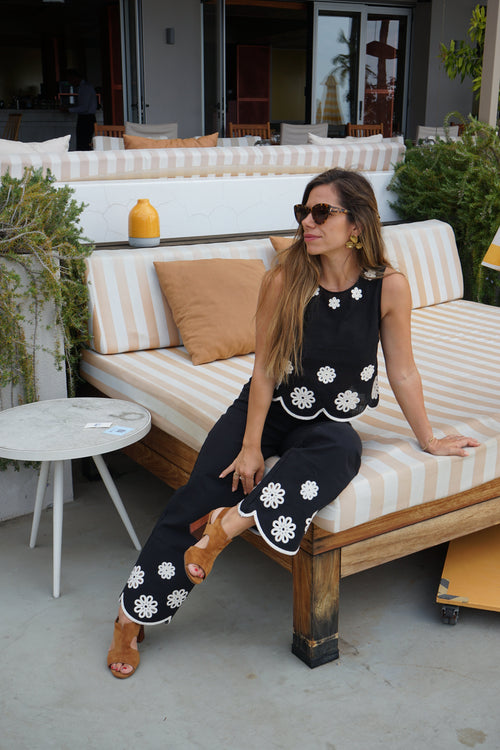 Pantalon À Broderie Persée