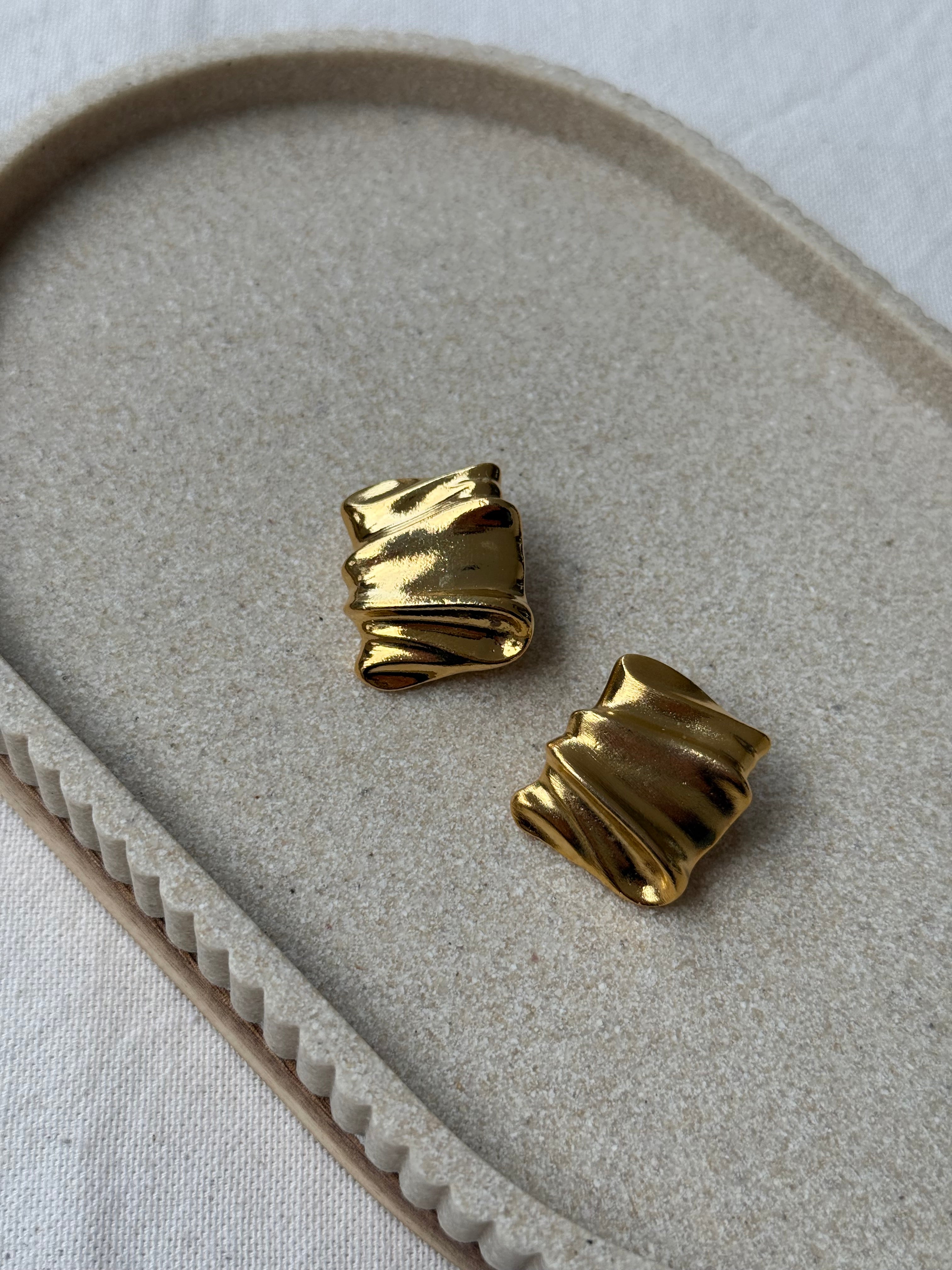 Boucles D’Oreilles Vintage - Drapées Dorées