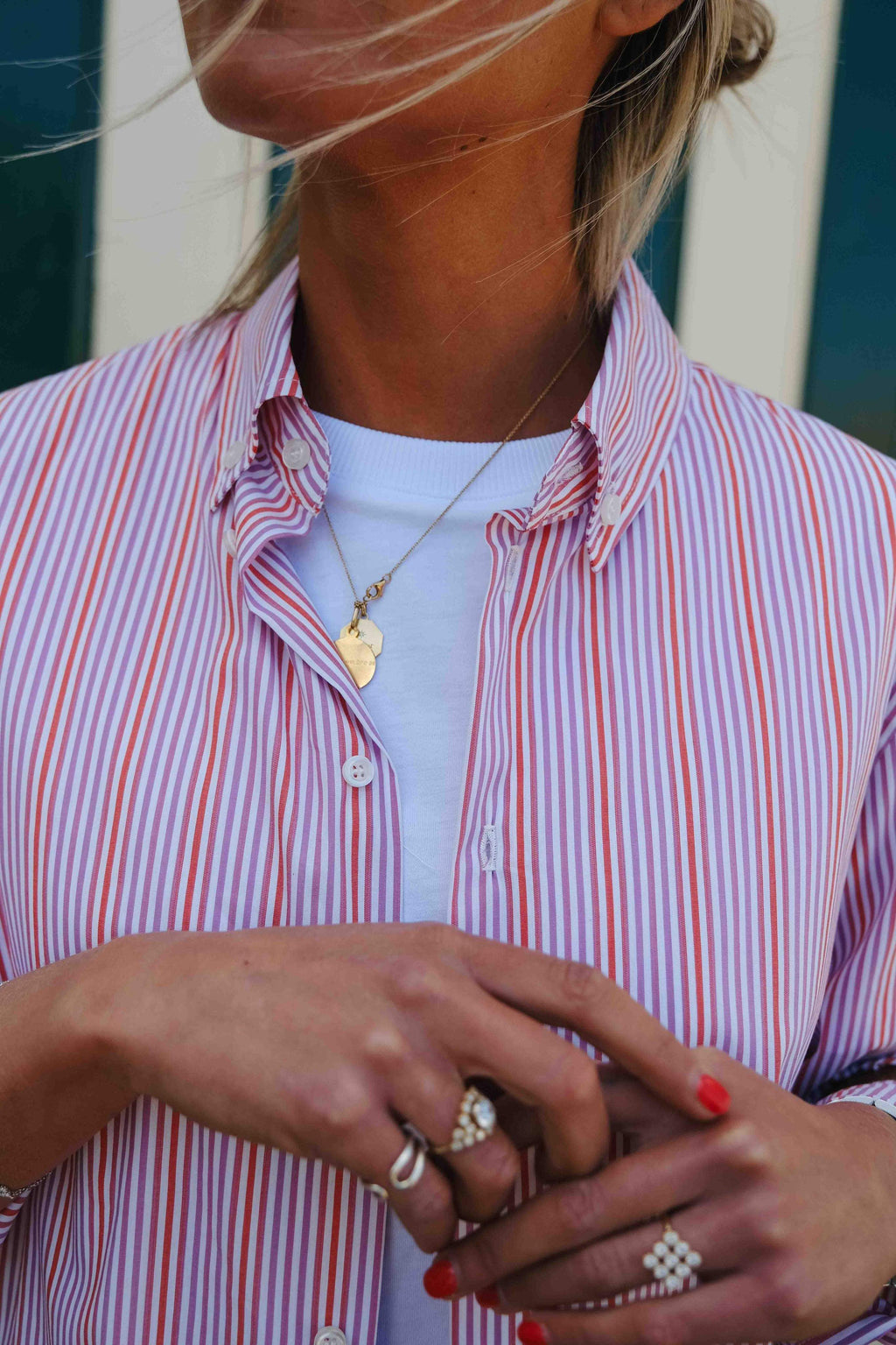 Mathilde Stripe Shirt Red/Parma