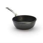 De Buyer – Choc Extrême - Saltapasta antiaderente - Fusione di alluminio - Nero, padella per friggere nera in metallo con un lungo manico argentato