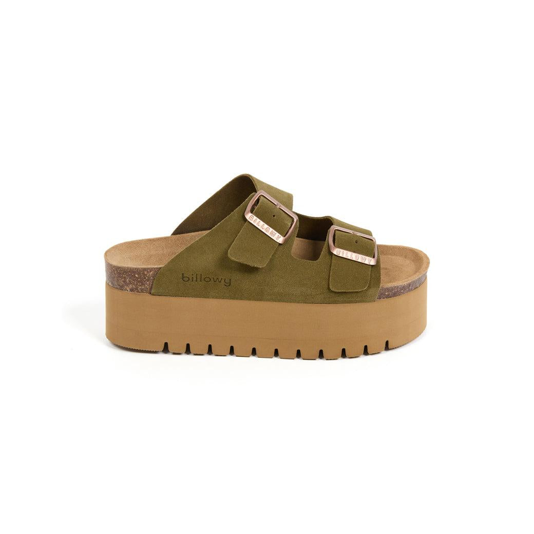 Sandalias caqui - Mujer