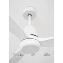 Wind Stylance - 40W Silent Ceiling Fan - 132cm 100% Wood with Remote Control - White