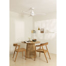 Wind Stylance - 40W Silent Ceiling Fan - 132cm 100% Wood with Remote Control - White