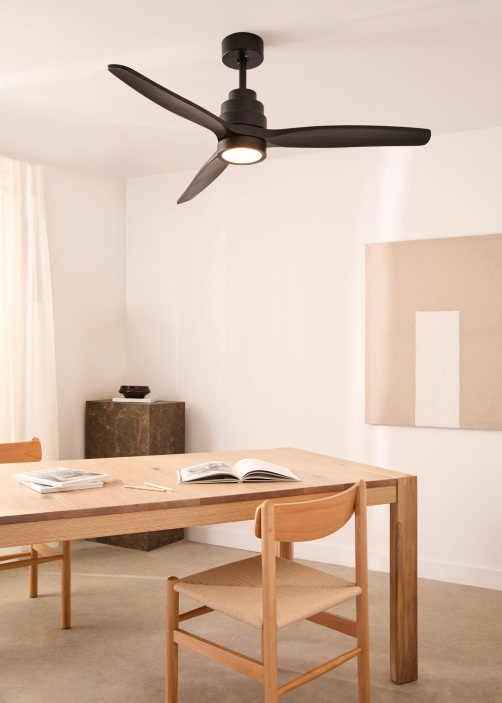 Wind Stylance - Ventilateur De Plafond 40W Silencieux 100% Bois - Noir