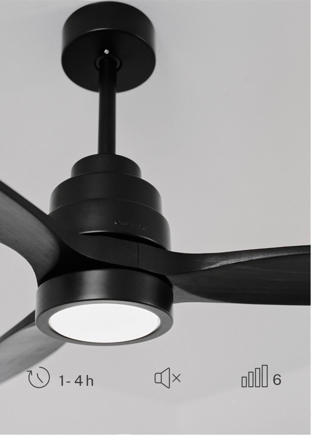 Wind Stylance - Ventilateur De Plafond 40W Silencieux 100% Bois - Noir