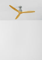 Wind Stylance - Ventilateur De Plafond 40W Silencieux 100% Bois - Nickel/Bois Clair