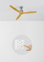 Wind Stylance - Ventilateur De Plafond 40W Silencieux 100% Bois - Nickel/Bois Clair