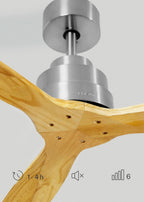 Wind Stylance - Ventilateur De Plafond 40W Silencieux 100% Bois - Nickel/Bois Clair