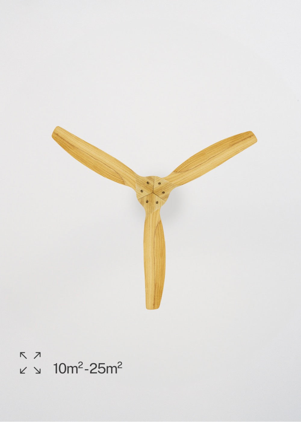 Wind Stylance - Ventilateur De Plafond 40W Silencieux 100% Bois - Nickel/Bois Clair