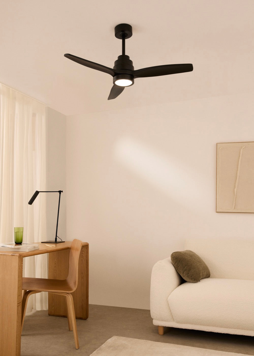 Wind Stylance - Ventilateur De Plafond 40W Silencieux 100% Bois - Noir