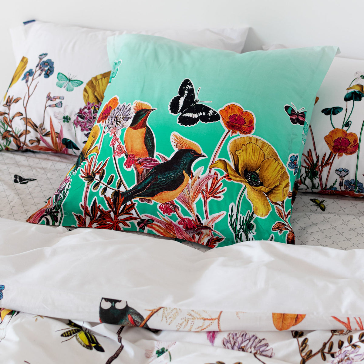 Fodera Per Cuscino Birds Of Paradise - Multicolore