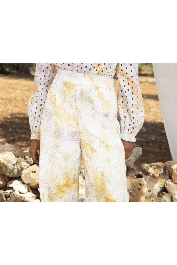 Pantalón The Fanny con bordado inglés Tie And Dye
