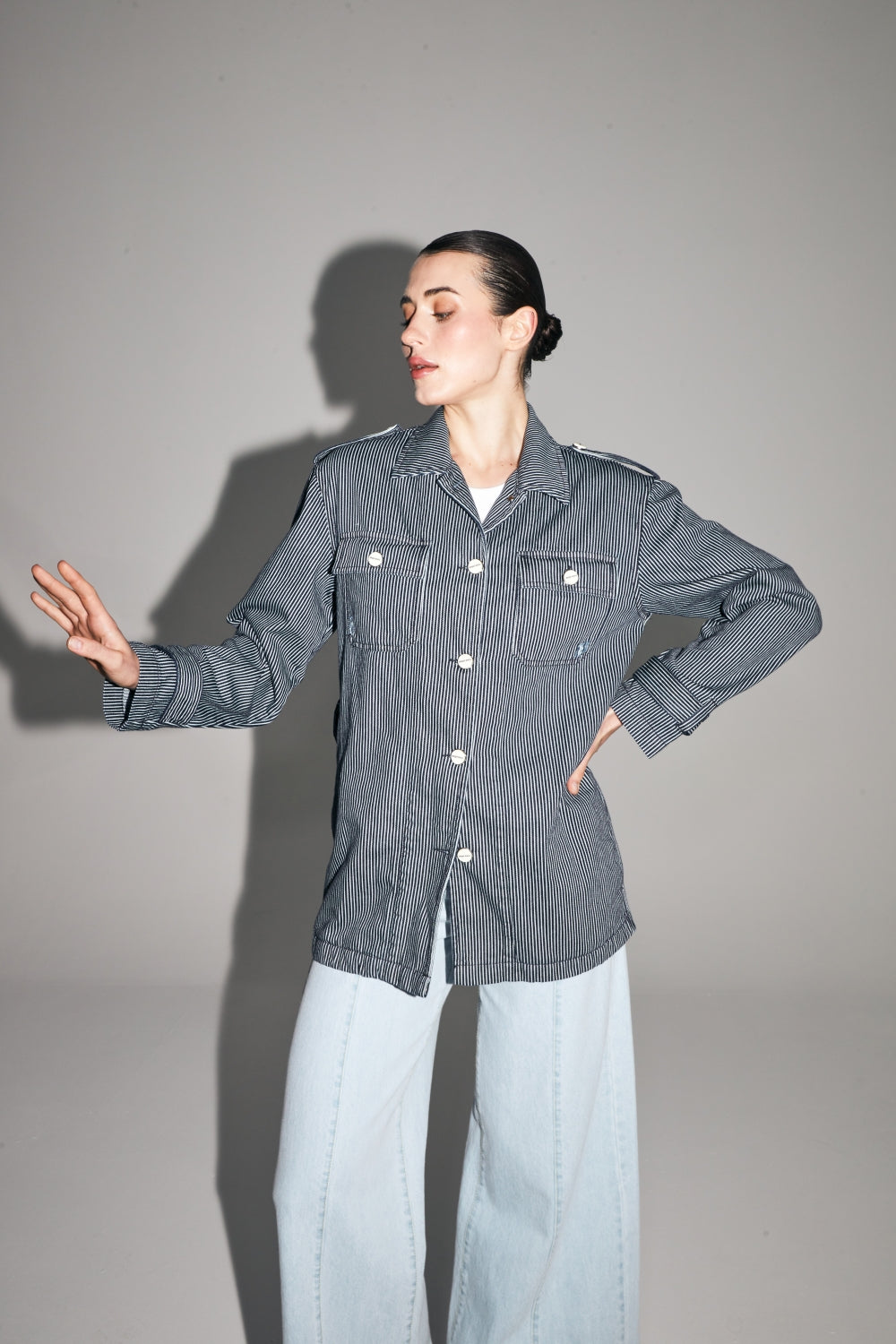 Chaqueta vaquera marinera a rayas de The Workwear