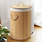 Round Bamboo Laundry Basket
