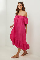 Autour Du Lin - Dress - Fuchsia - Women