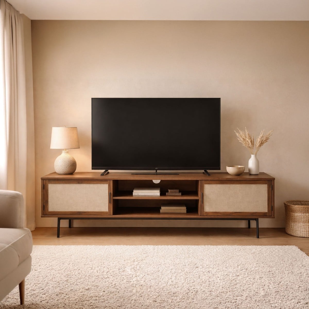 Jetson - Mueble de TV - Tela y nogal