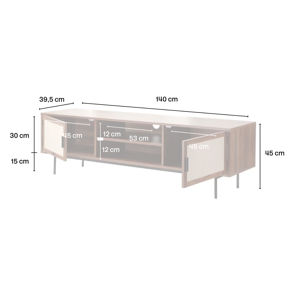 Jetson - Mueble de TV - Tela y nogal