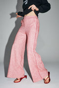 Le Pantalon Charlie Tricot Rouge Et Blanc