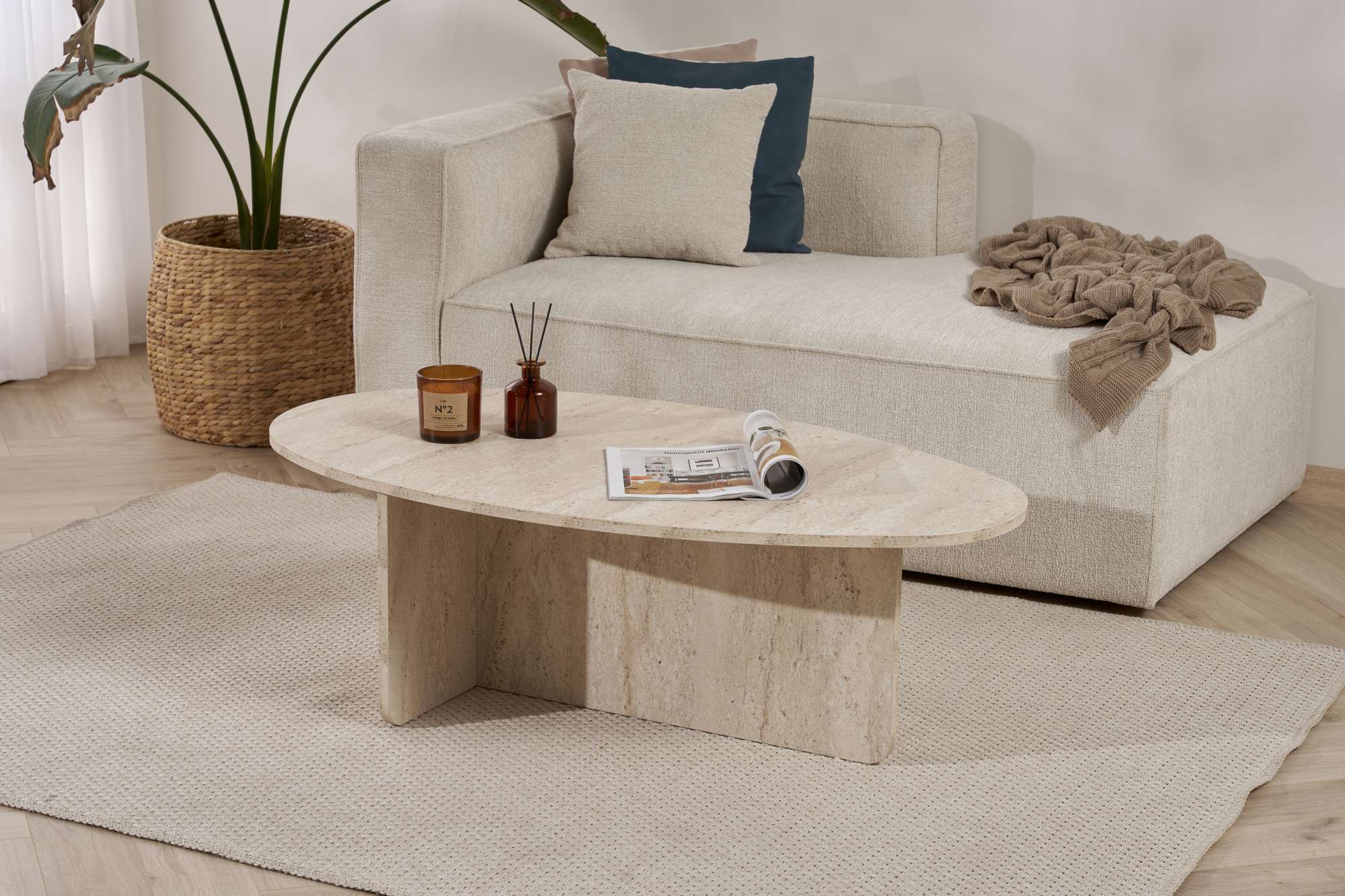 Orba - Table Basse - Travertine