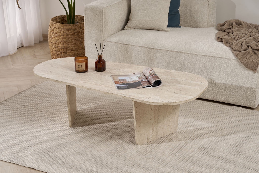 Ovalis - Coffee Table - Travertine